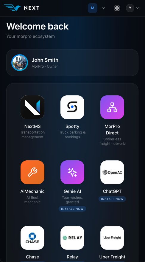 MorPro driver app